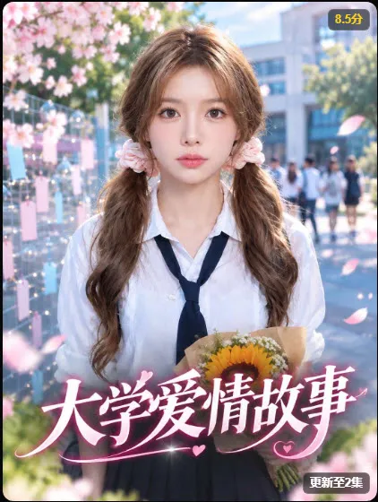 橙果短剧《大学爱情故事》都市逆袭海报，全32集